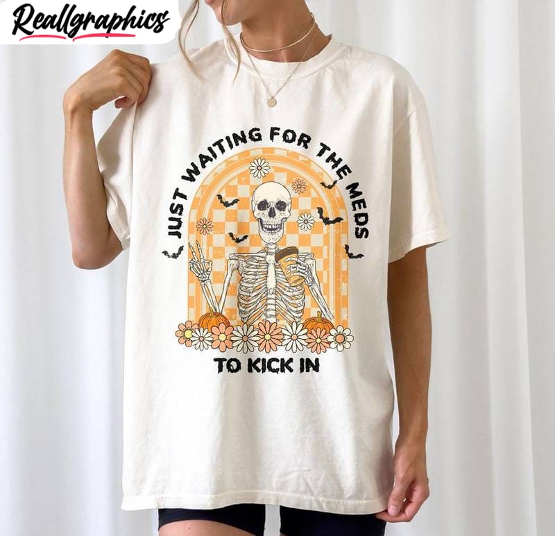 spoonie skeleton unisex hoodie, limited just waiting for halloween shirt
