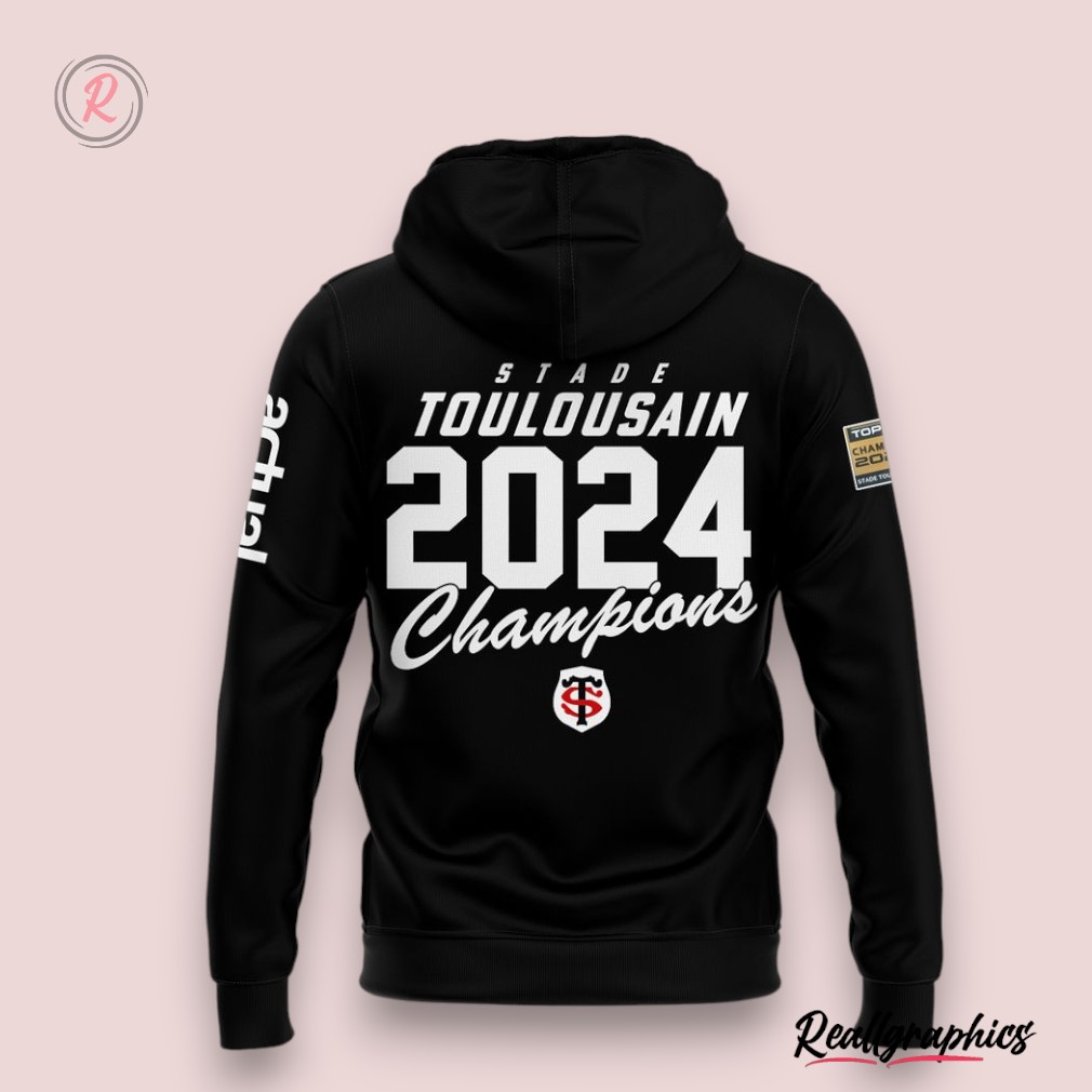 stade toulousain 2024 champions hoodie   black