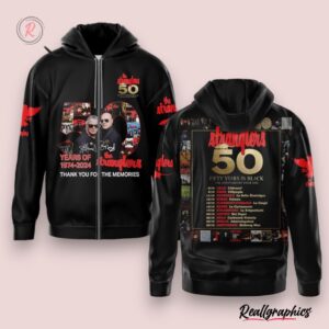 the stranglers fifty years in black the anniversary tour 2024thank you for the memories hoodie