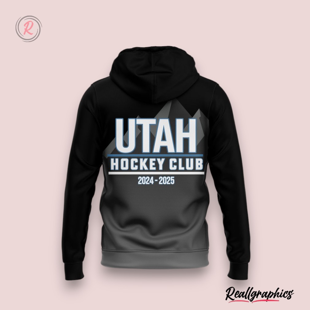 utah hockey club 2024 2025 3d hoodie   black