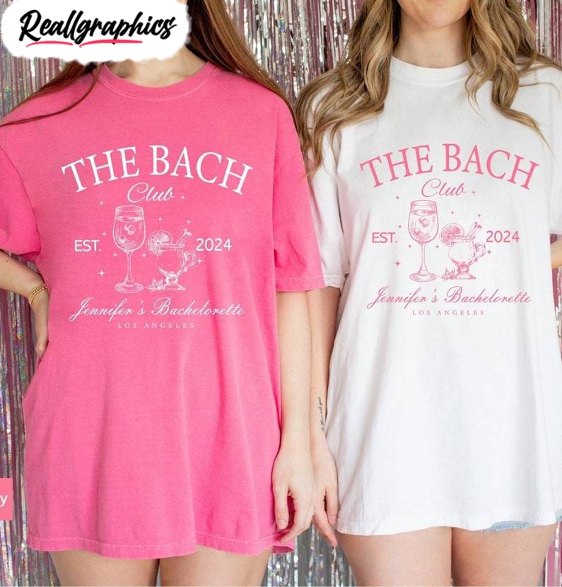 bachelorette party unisex hoodie, trendy the bach club long sleeve tee tops