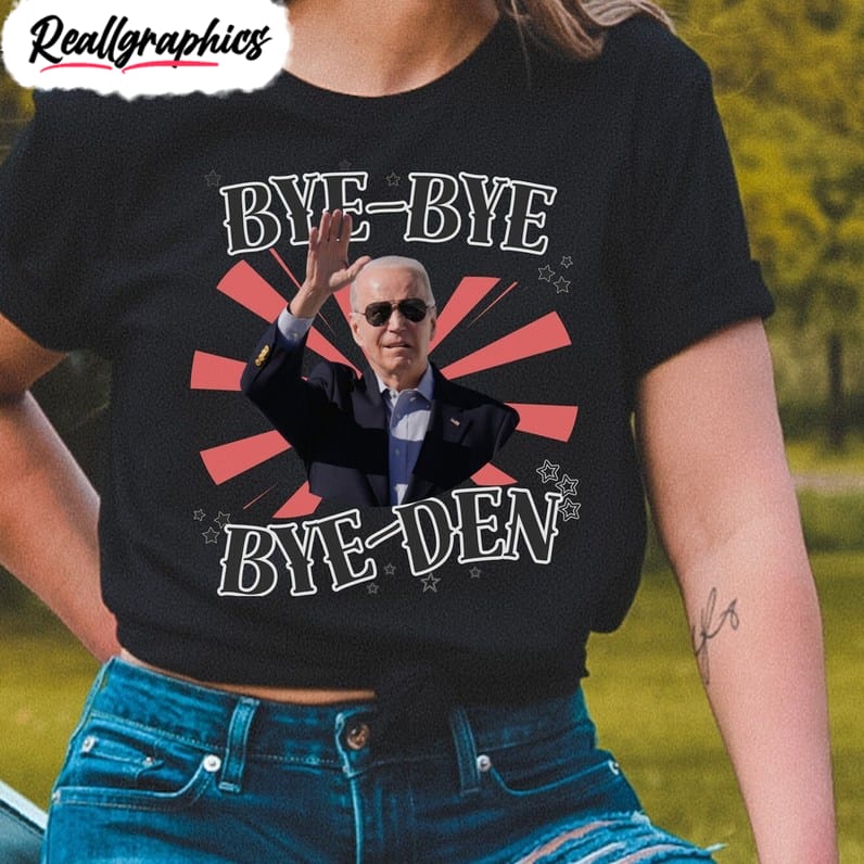 bye bye bye-den shirt, biden drops out white house short sleeve crewneck