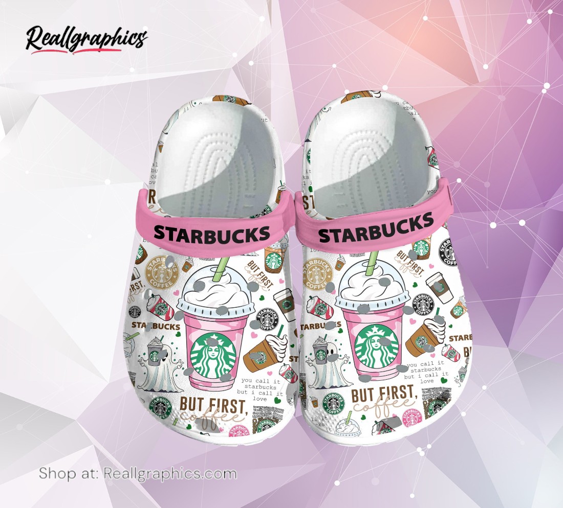 starbucks drinks classic crocs shoes, starbucks merch