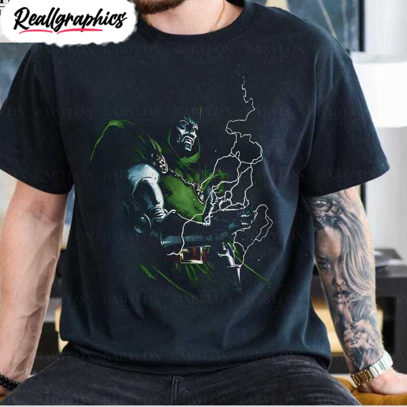 vintage styled doctor doom shirt, retro comic book long sleeve hoodie